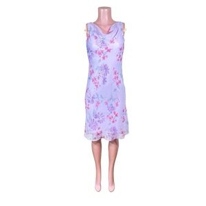 Vtg 90s California Concepts Slip Dress Bias Cut Layered Cowl‎ Neck Y2K Sz 3